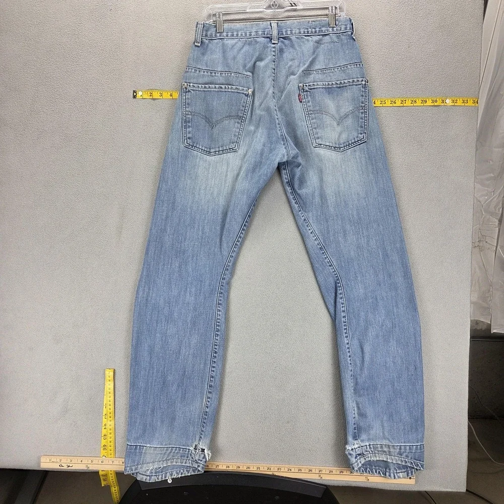 VTG Levis Engineered Jeans Mens Blue Twisted Button Fly Light Wash Fits 30x33